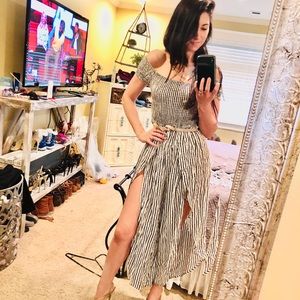 Split front flutter jumpsuit